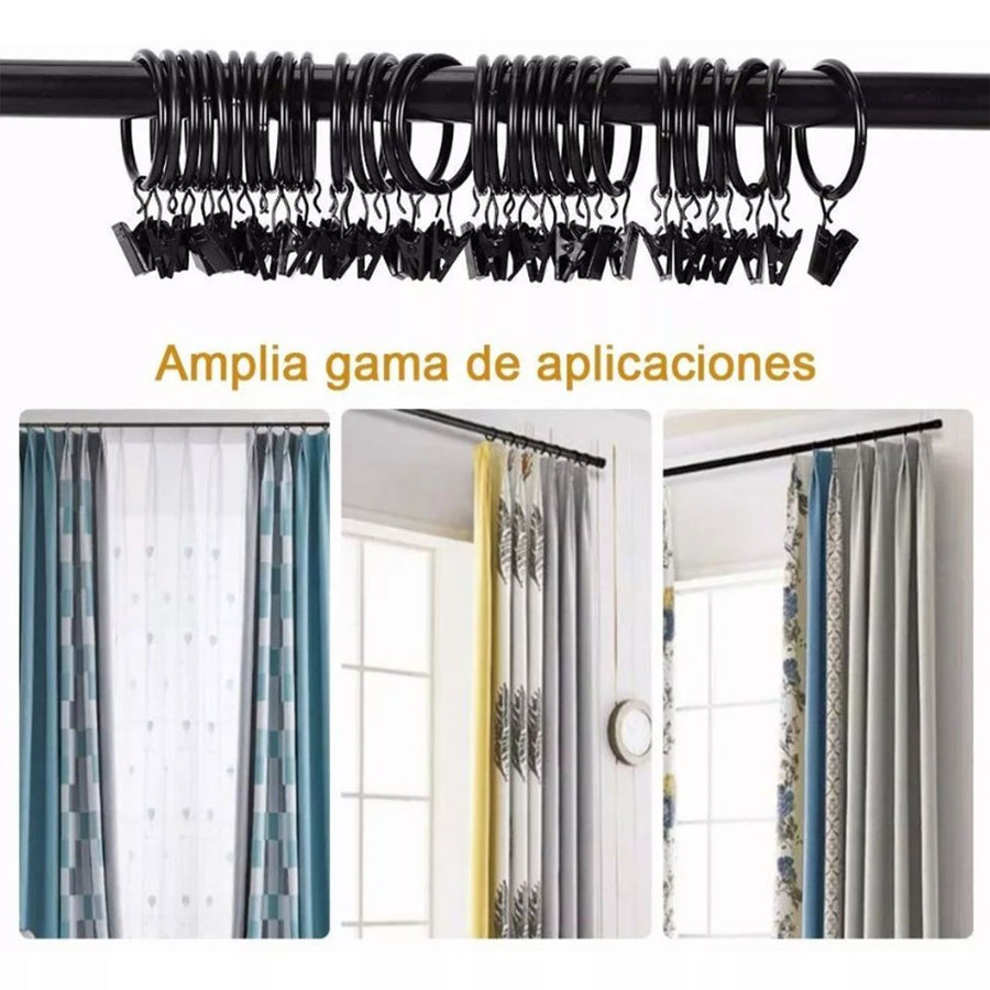 40 Pcs 38mm Clip On Curtain Rings Heavy Duty Strong Hanging Drapery Drapes Clip for Hotels Restaurants Bars