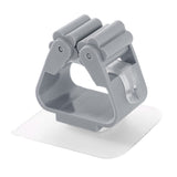 3pcs Wall Mounted Mop Holder Strong Adhesion Plastic Mop Broom Holder for Garage Tool Room Gray