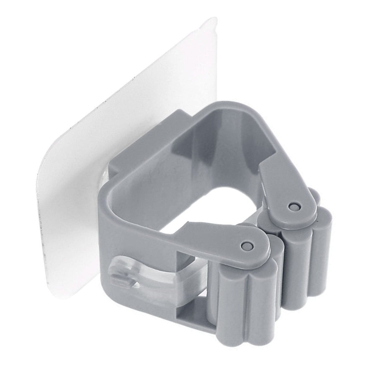 3pcs Wall Mounted Mop Holder Strong Adhesion Plastic Mop Broom Holder for Garage Tool Room Gray