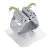 3pcs Wall Mounted Mop Holder Strong Adhesion Plastic Mop Broom Holder for Garage Tool Room Gray