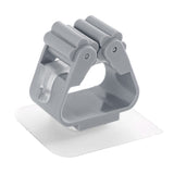 3pcs Wall Mounted Mop Holder Strong Adhesion Plastic Mop Broom Holder for Garage Tool Room Gray - Top-Down View
