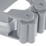 3pcs Wall Mounted Mop Holder Strong Adhesion Plastic Mop Broom Holder for Garage Tool Room Gray