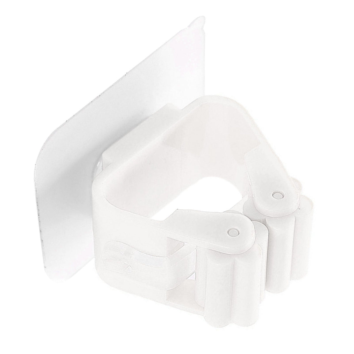 3pcs Wall Mounted Mop Holder Strong Adhesion Plastic Mop Broom Holder for Garage Tool Room White