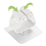 3pcs Wall Mounted Mop Holder Strong Adhesion Plastic Mop Broom Holder for Garage Tool Room White - Side View