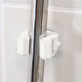 3pcs Wall Mounted Mop Holder Strong Adhesion Plastic Mop Broom Holder for Garage Tool Room White