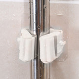 3pcs Wall Mounted Mop Holder Strong Adhesion Plastic Mop Broom Holder for Garage Tool Room White - Extra Image