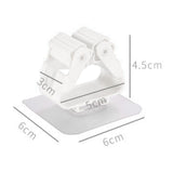 3pcs Wall Mounted Mop Holder Strong Adhesion Plastic Mop Broom Holder for Garage Tool Room White - Extra Image
