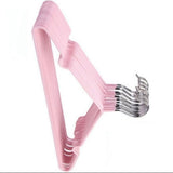 Clothes Hangers Prevent Slip Space Saving Heavy Duty Dry Wet Thick Clothes Hangers for Home Dormitory Pink - Top-Down View