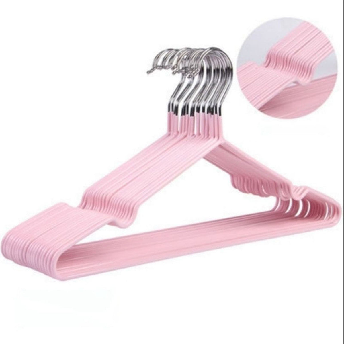 Clothes Hangers Prevent Slip Space Saving Heavy Duty Dry Wet Thick Clothes Hangers for Home Dormitory Pink