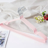 Clothes Hangers Prevent Slip Space Saving Heavy Duty Dry Wet Thick Clothes Hangers for Home Dormitory Pink