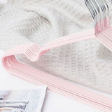Clothes Hangers Prevent Slip Space Saving Heavy Duty Dry Wet Thick Clothes Hangers for Home Dormitory Pink - Close-Up Angle