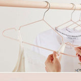 Clothes Hangers Prevent Slip Space Saving Heavy Duty Dry Wet Thick Clothes Hangers for Home Dormitory Pink