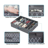 Underbed Storage Containers Adjustable Foldable Under Bed Shoe Storage Solution For Home Hotel Black