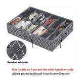 Underbed Storage Containers Adjustable Foldable Under Bed Shoe Storage Solution For Home Hotel Black
