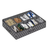 Underbed Storage Containers Adjustable Foldable Under Bed Shoe Storage Solution For Home Hotel Black