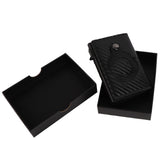 Card Wallet Soft Leather Large Capacity Lose Proof Multifunctional Men Wallet Gift Carbon Fiber Black