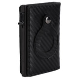 Card Wallet Soft Leather Large Capacity Lose Proof Multifunctional Men Wallet Gift Carbon Fiber Black - 45-Degree Angle