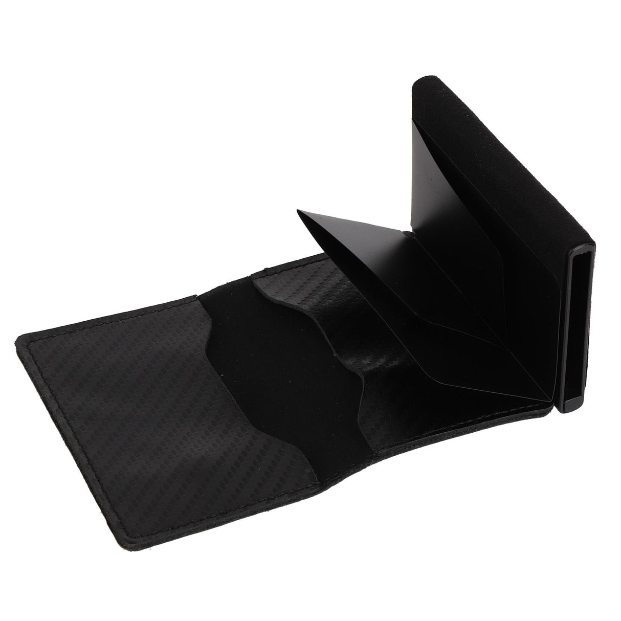 Card Wallet Soft Leather Large Capacity Lose Proof Multifunctional Men Wallet Gift Carbon Fiber Black