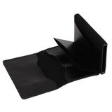 Card Wallet Soft Leather Large Capacity Lose Proof Multifunctional Men Wallet Gift Carbon Fiber Black - Low Angle