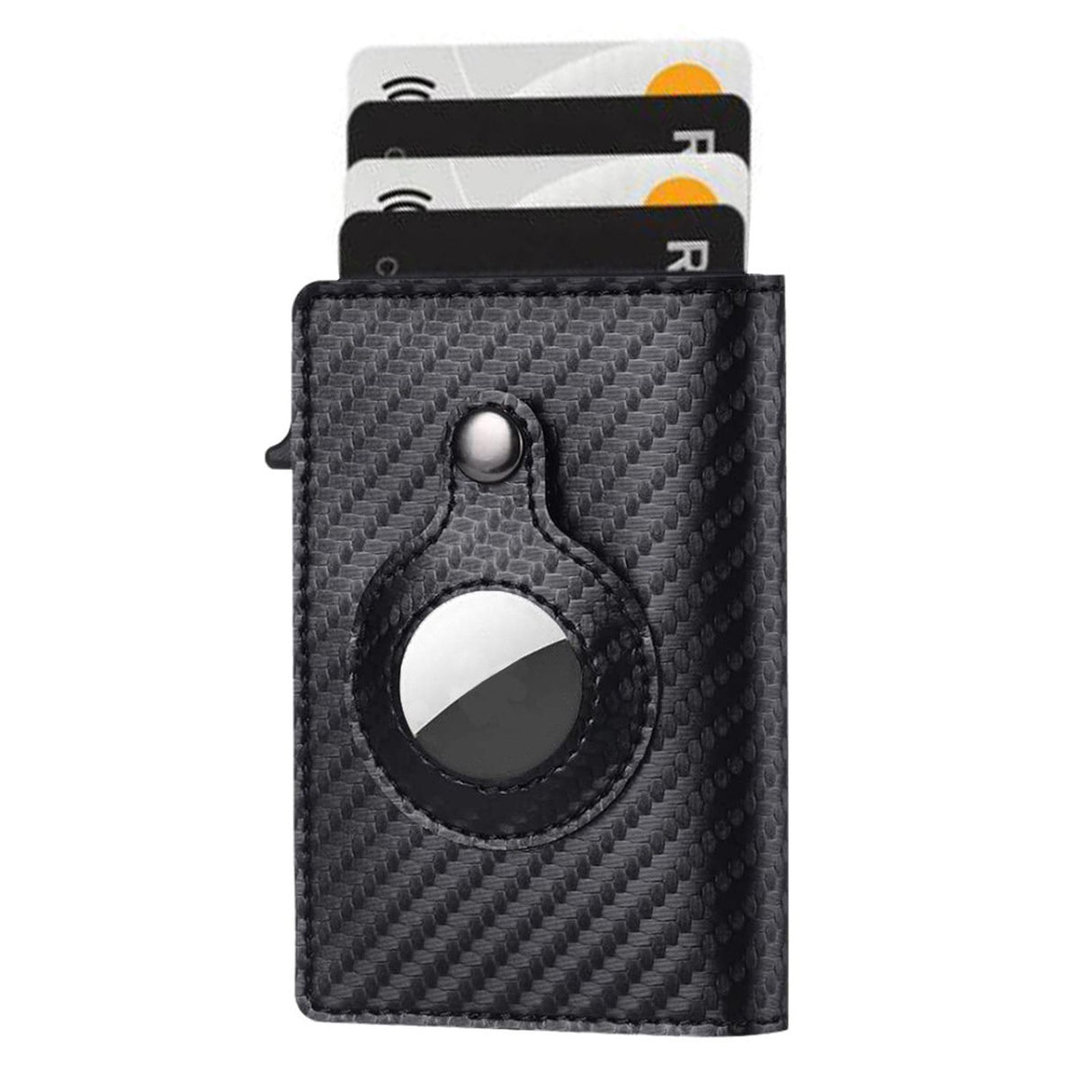 Card Wallet Soft Leather Large Capacity Lose Proof Multifunctional Men Wallet Gift Carbon Fiber Black