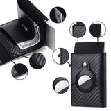 Card Wallet Soft Leather Large Capacity Lose Proof Multifunctional Men Wallet Gift Carbon Fiber Black - Extra Image