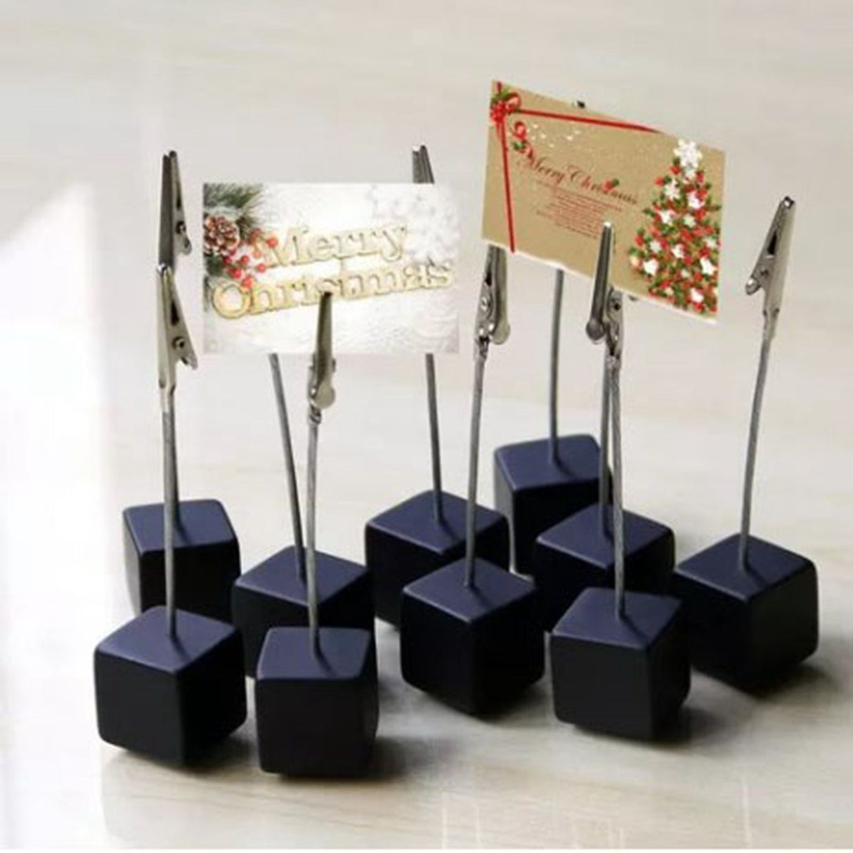 Note Holder Photo Clip Stand Memo Display Clamp Stable Cube Base for Home Weddings Offices Parties