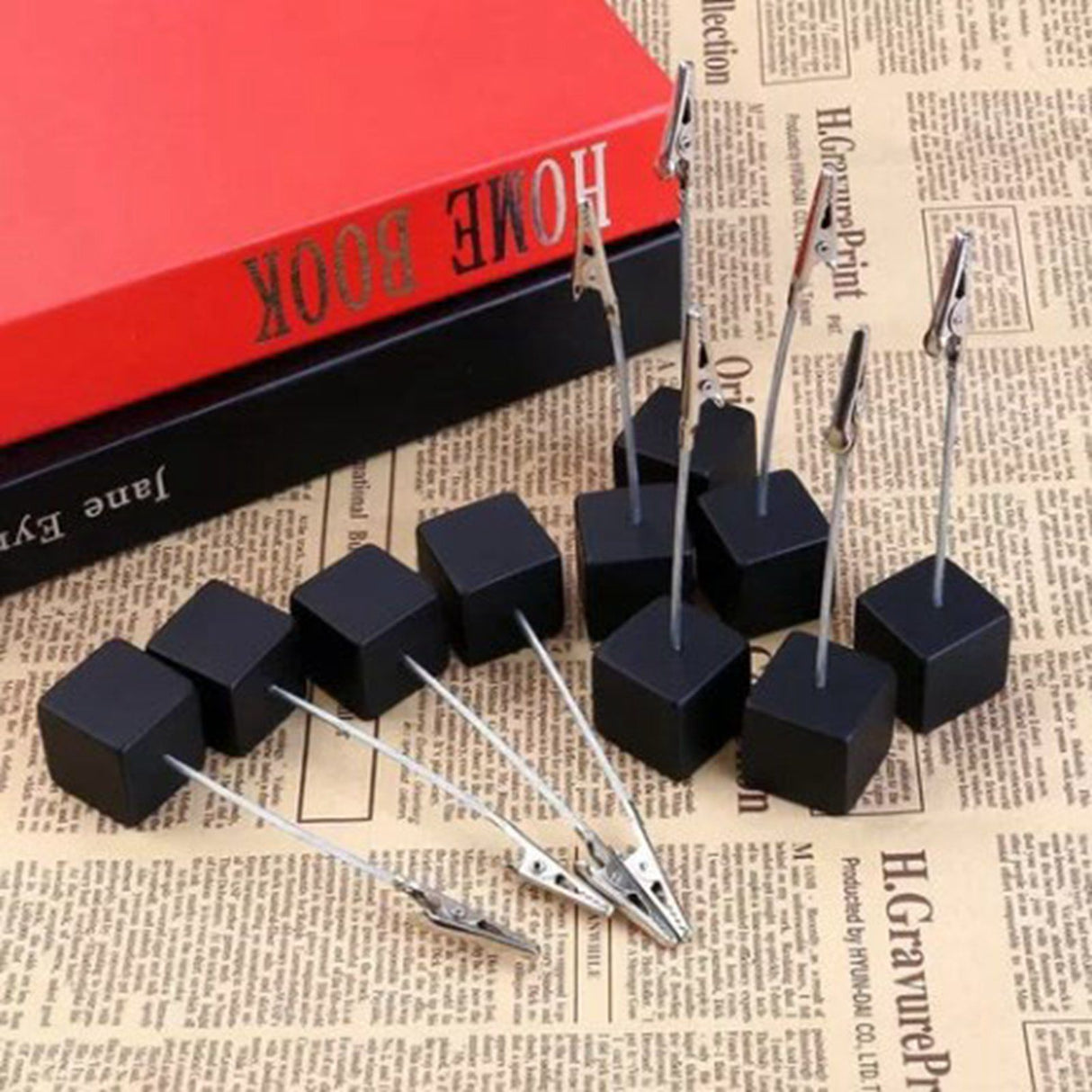 Note Holder Photo Clip Stand Memo Display Clamp Stable Cube Base for Home Weddings Offices Parties