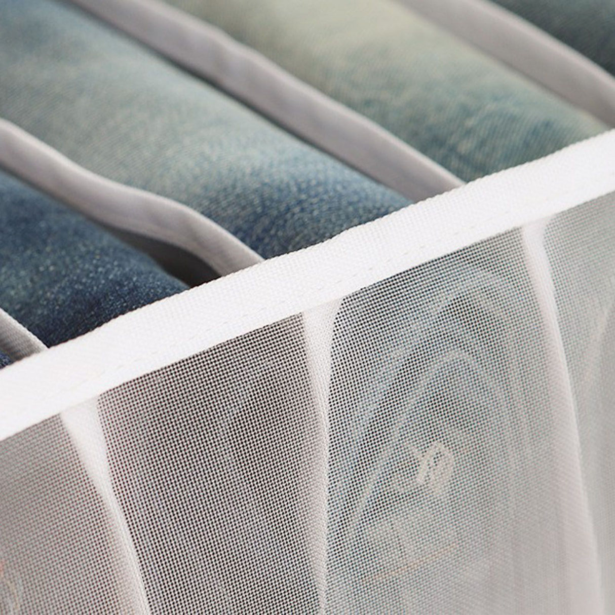 2Pcs White 7 Gird Pants Divider Storage Box Pants 7 Compartment Closet Pants Storage Case Organizer