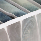 2Pcs White 7 Gird Pants Divider Storage Box Pants 7 Compartment Closet Pants Storage Case Organizer