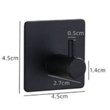 4PCS Clothes Hooks Strong Adhesive Wall Hook 304 Stainless Steel Hanging Hooks Black Square - Extra Image