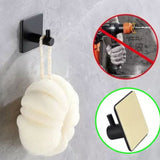 4PCS Clothes Hooks Strong Adhesive Wall Hook 304 Stainless Steel Hanging Hooks Black Square - Extra Image