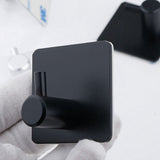 4PCS Clothes Hooks Strong Adhesive Wall Hook 304 Stainless Steel Hanging Hooks Black Square