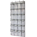 Over The Door Shoe Organizer Hanging Storage Bag Shoe Storage Door Hanger with 24 Mesh Pockets
