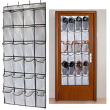 Over The Door Shoe Organizer Hanging Storage Bag Shoe Storage Door Hanger with 24 Mesh Pockets - Front View
