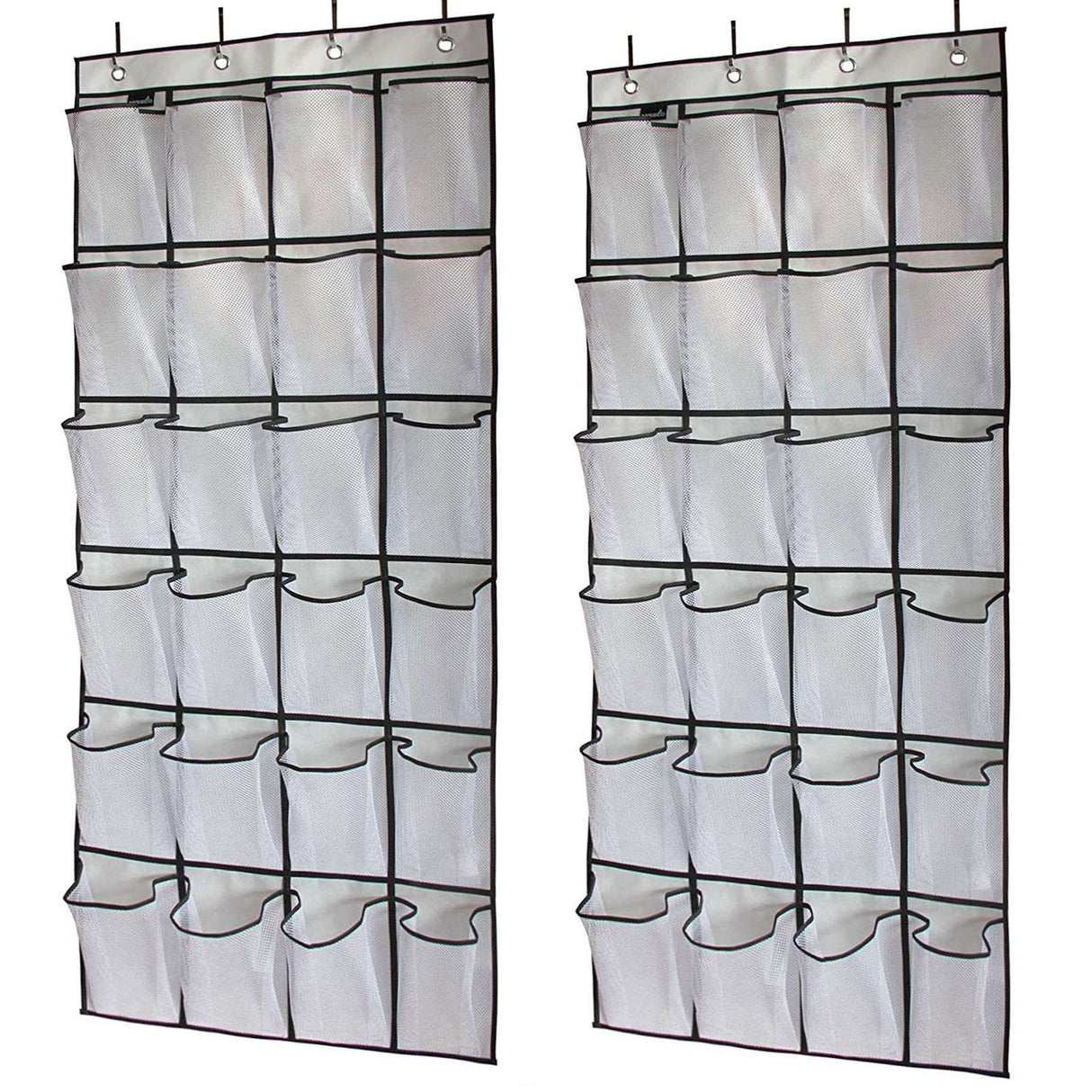 Over The Door Shoe Organizer Hanging Storage Bag Shoe Storage Door Hanger with 24 Mesh Pockets
