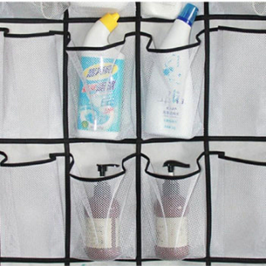 Over The Door Shoe Organizer Hanging Storage Bag Shoe Storage Door Hanger with 24 Mesh Pockets
