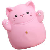 Cartoon Cat Piggy Bank Saving Bank Cartoon Cat Shaped Money Box Coins Storage Box Home Decor Ornament Children Toys Gifts Pink S 13x11x15cm