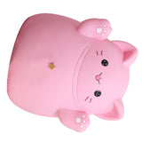 Cartoon Cat Piggy Bank Saving Bank Cartoon Cat Shaped Money Box Coins Storage Box Home Decor Ornament Children Toys Gifts Pink S 13x11x15cm - Top-Down View