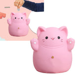 Cartoon Cat Piggy Bank Saving Bank Cartoon Cat Shaped Money Box Coins Storage Box Home Decor Ornament Children Toys Gifts Pink S 13x11x15cm
