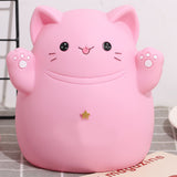 Cartoon Cat Piggy Bank Saving Bank Cartoon Cat Shaped Money Box Coins Storage Box Home Decor Ornament Children Toys Gifts Pink S 13x11x15cm