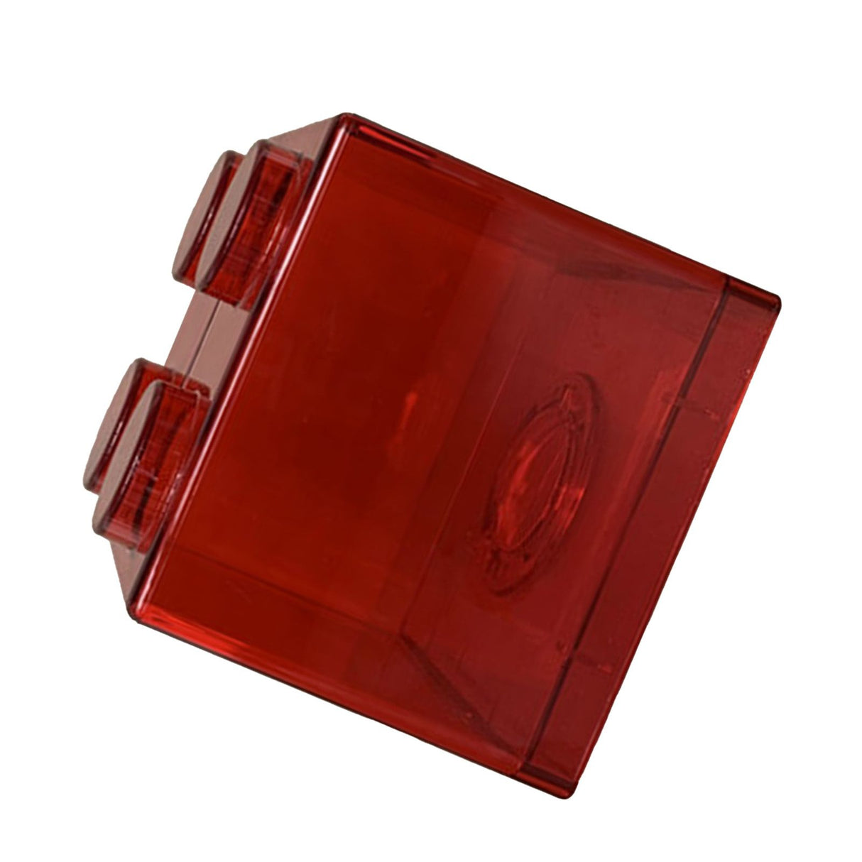 Clear Money Saving Bank Building Block Design Rectangular Transparent Coin Saving Box for Kids Boys Girls Red 8.9x8.9x9.2cm / 3.5x3.5x3.6in