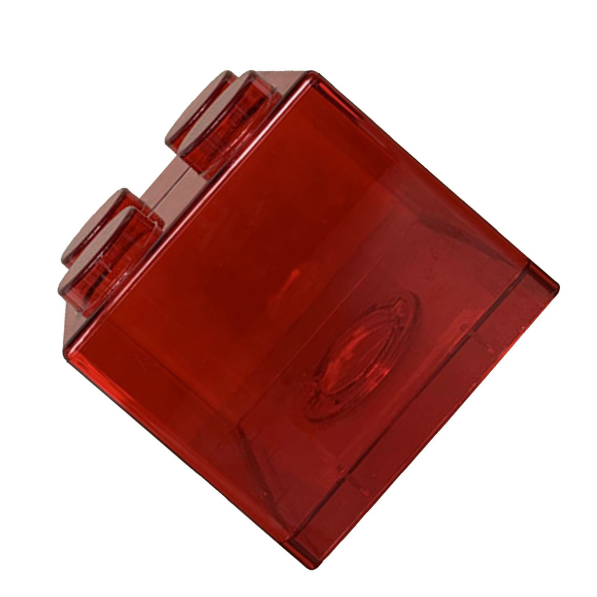 Clear Money Saving Bank Building Block Design Rectangular Transparent Coin Saving Box for Kids Boys Girls Red 8.9x8.9x9.2cm / 3.5x3.5x3.6in