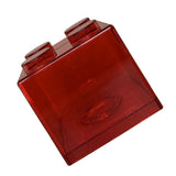 Clear Money Saving Bank Building Block Design Rectangular Transparent Coin Saving Box for Kids Boys Girls Red 8.9x8.9x9.2cm / 3.5x3.5x3.6in