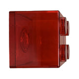Clear Money Saving Bank Building Block Design Rectangular Transparent Coin Saving Box for Kids Boys Girls Red 8.9x8.9x9.2cm / 3.5x3.5x3.6in
