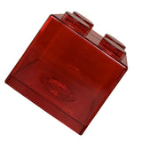 Clear Money Saving Bank Building Block Design Rectangular Transparent Coin Saving Box for Kids Boys Girls Red 8.9x8.9x9.2cm / 3.5x3.5x3.6in