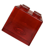 Clear Money Saving Bank Building Block Design Rectangular Transparent Coin Saving Box for Kids Boys Girls Red 8.9x8.9x9.2cm / 3.5x3.5x3.6in - Extra Image
