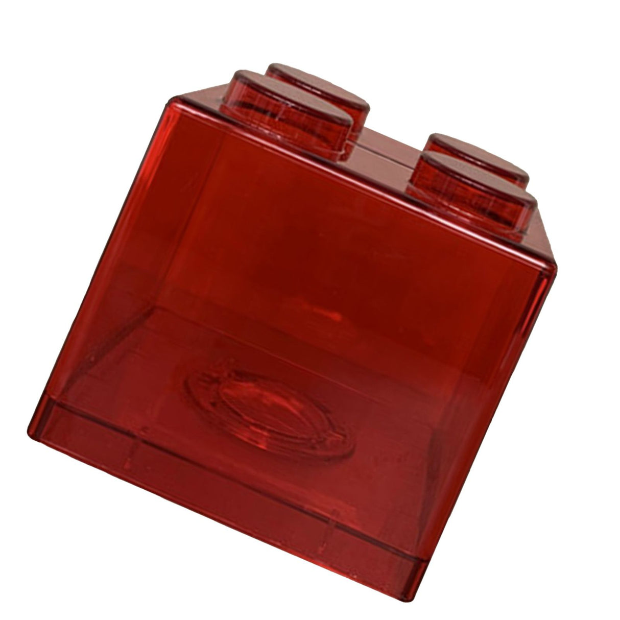 Clear Money Saving Bank Building Block Design Rectangular Transparent Coin Saving Box for Kids Boys Girls Red 8.9x8.9x9.2cm / 3.5x3.5x3.6in