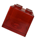 Clear Money Saving Bank Building Block Design Rectangular Transparent Coin Saving Box for Kids Boys Girls Red 8.9x8.9x9.2cm / 3.5x3.5x3.6in - Extra Image