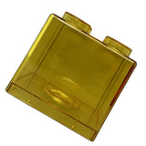 Clear Money Saving Bank Building Block Design Rectangular Transparent Coin Saving Box for Kids Boys Girls Yellow 8.9x8.9x9.2cm / 3.5x3.5x3.6in
