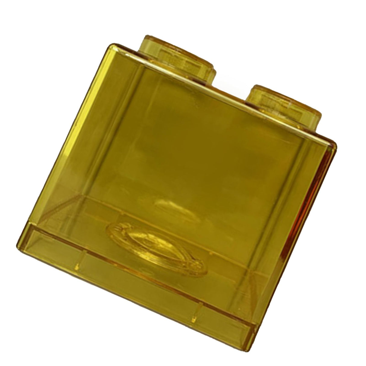 Clear Money Saving Bank Building Block Design Rectangular Transparent Coin Saving Box for Kids Boys Girls Yellow 8.9x8.9x9.2cm / 3.5x3.5x3.6in